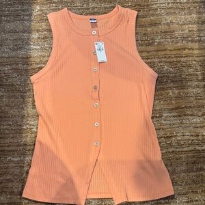 Old Navy Sleeveless Button-Down Top - Peach